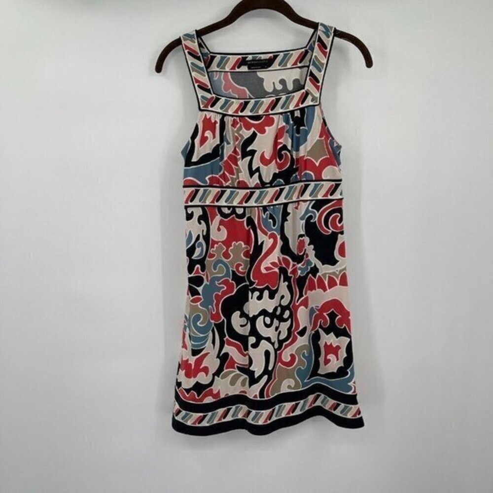 BCBGMaxazria Womens Dress Small Sleeveless Sheath Stretchy Multi Color Casual